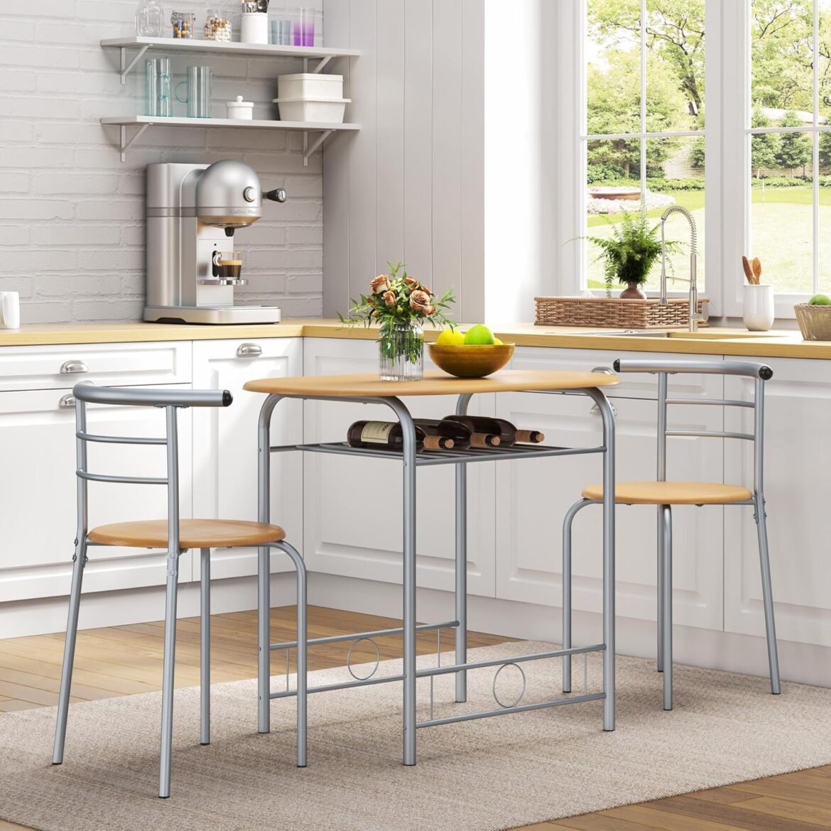 Conjunto Comedor Yaheetech: Mesa y 2 Sillas (3 piezas)