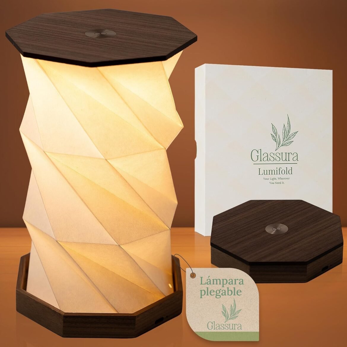 Lámpara LED Recargable Portátil Glassura: diseño moderno con funcionalidad